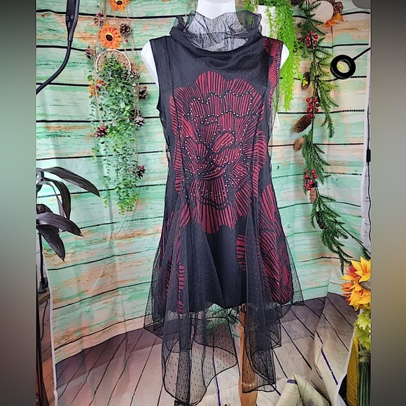 MARIE CLAIRE Gothic Look Gauze Layered Dress - Picture 9 of 9